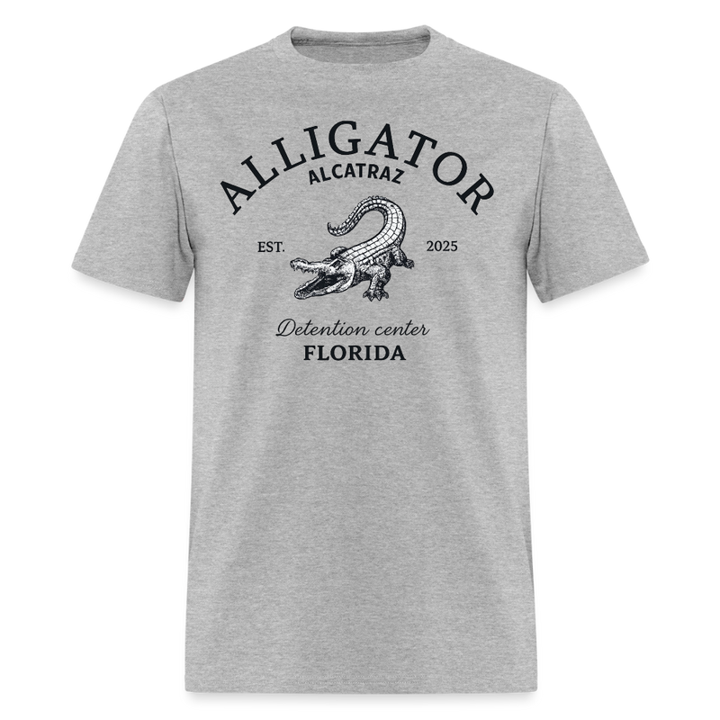 Alligator Alcatraz Detention Center Florida T Shirt - heather gray