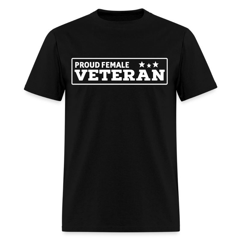 Proud Female Veteran T Shirt - black