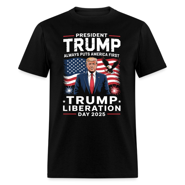 President Trump Always Puts America First T Shirt - black