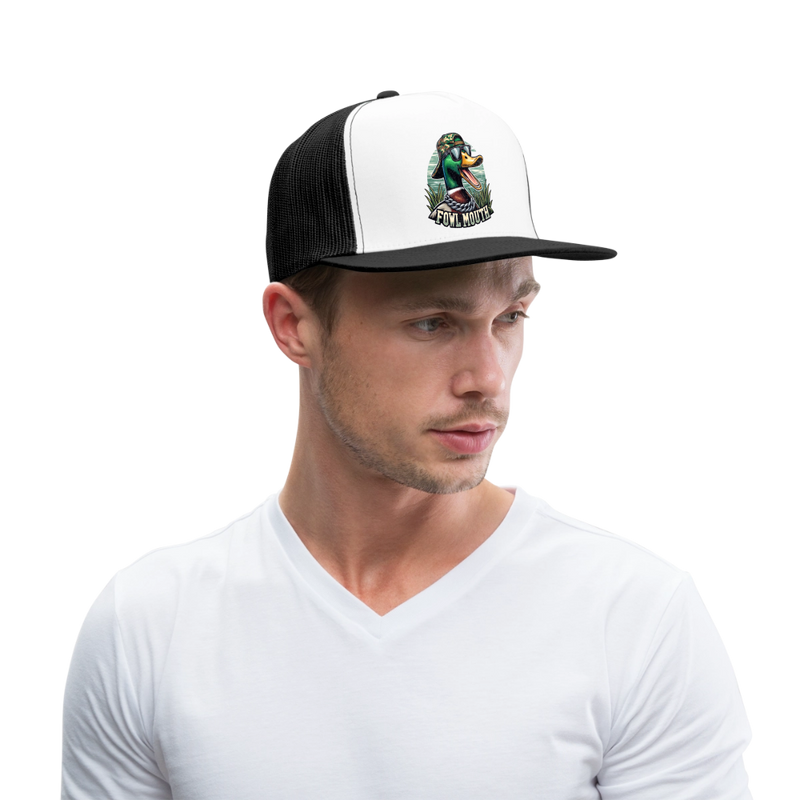 Fowl Mouth Trucker Hat - white/black