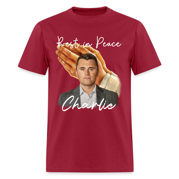 Rest In Peace Charlie T Shirt - dark red