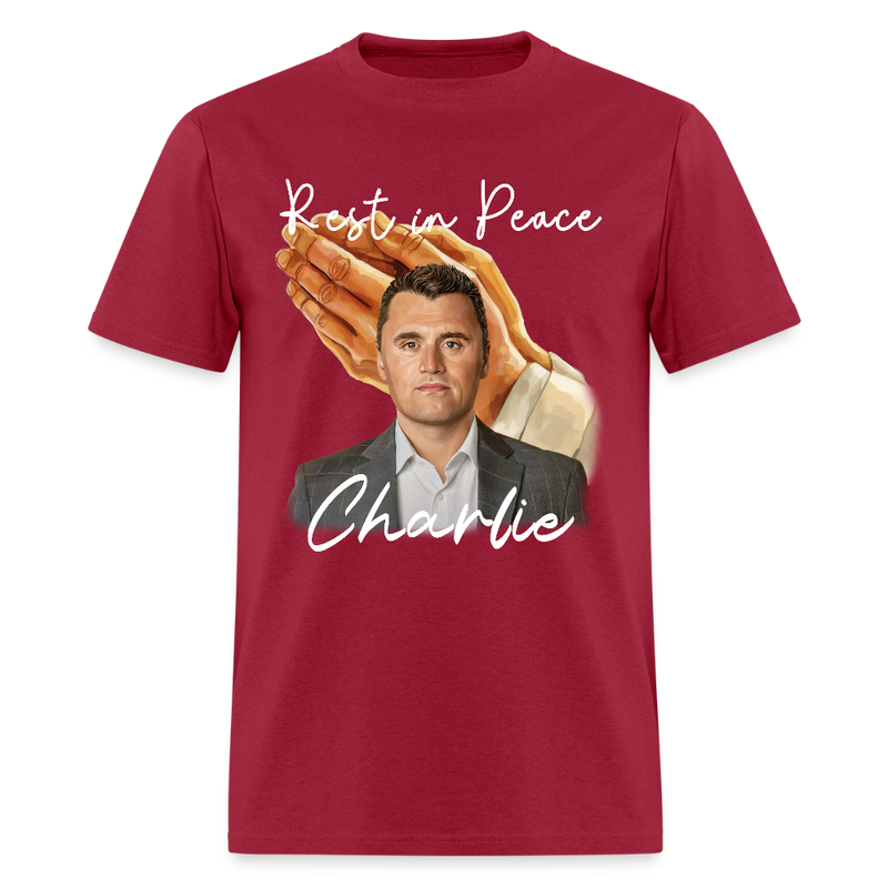 Rest In Peace Charlie T Shirt - dark red