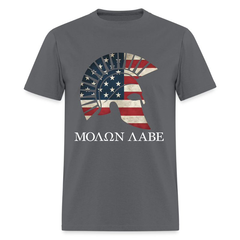 American Flag Greek Spartan Come And Take Them Guns T Shirt - charcoal