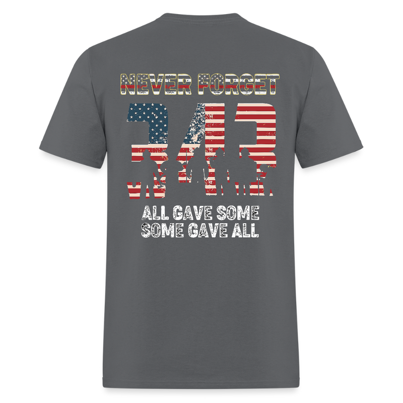 Firefighter September 11 Never Forget 343 T Shirt - charcoal