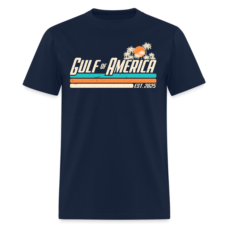 Gulf Of America Est. 2025 Nacho Gulf No More Taco Double Sided T Shirt - navy