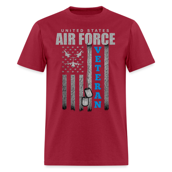 United States Air Foce Veteran T Shirt - dark red