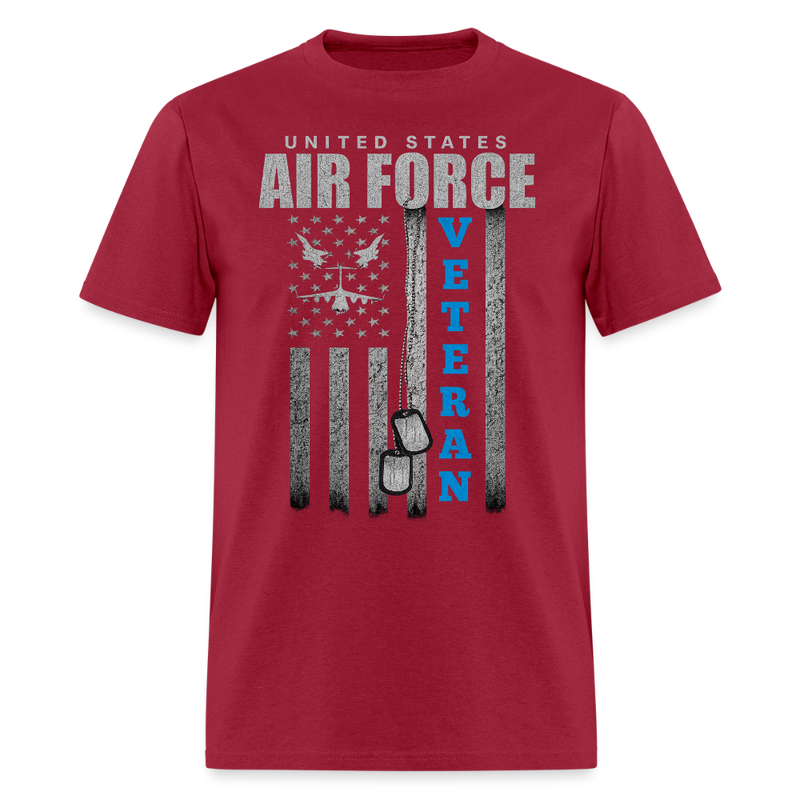 United States Air Foce Veteran T Shirt - dark red
