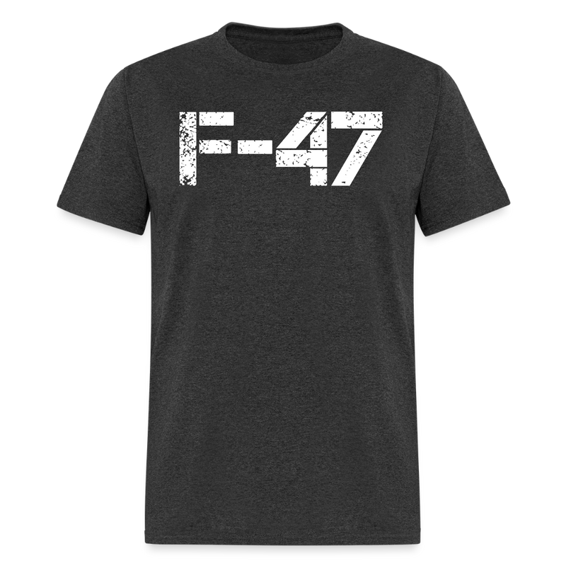 F47 Fighter Jet Aircraft T Shirt - heather black