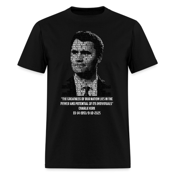 Charlie Kirk Memorial T Shirt - black