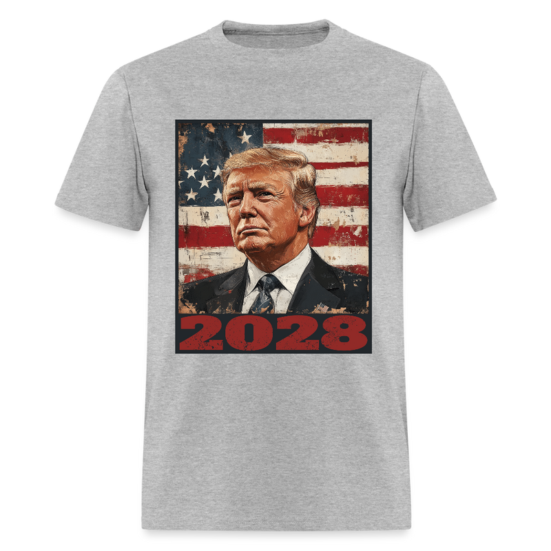 Trump 2028 48th President of America Vintage T Shirt - heather gray
