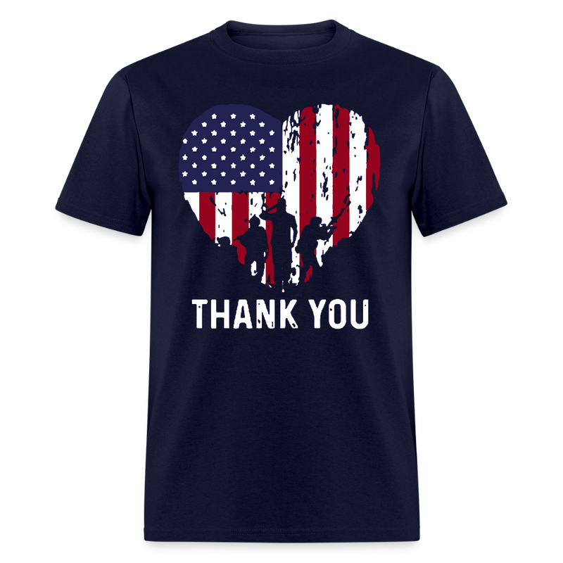 Thank You Veterans Patriotic T Shirt - navy