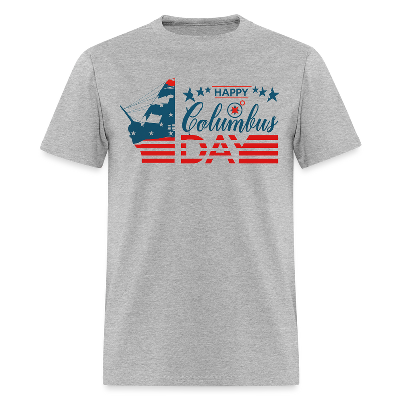 Happy Colombus Day T Shirt - 4 - heather gray