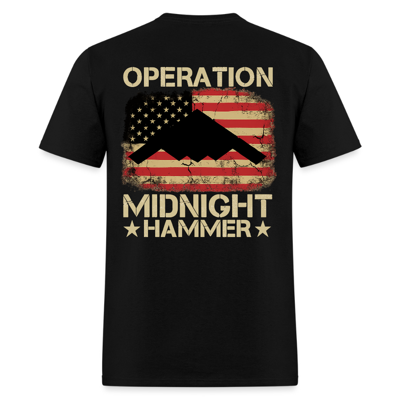 Operation Midnight Hammer B2 Stealth Bomber T Shirt - black