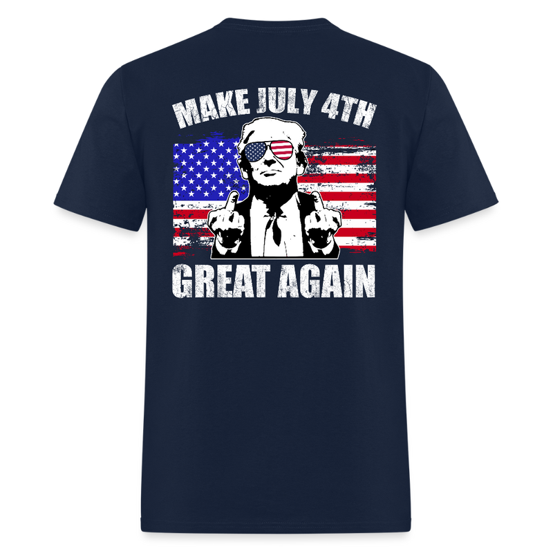 Trump Make July 4th Great Again T Shirt - navy