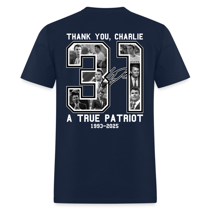 Freedom Thank You Charlie A True Patriot 31 T Shirt - 3 - navy