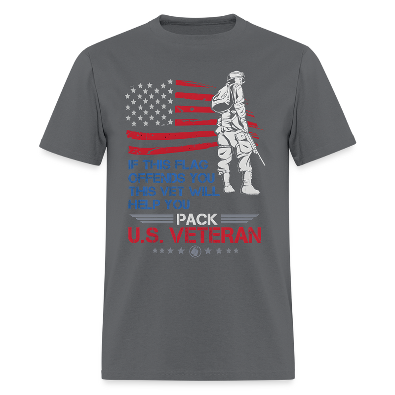 If This Flag Offends You This Vet Will Help You T Shirt - charcoal