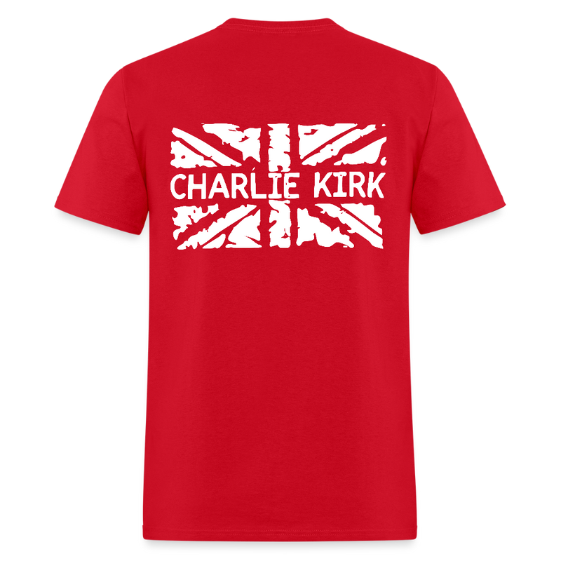 RIP Charlie Kirk Flag T Shirt - red
