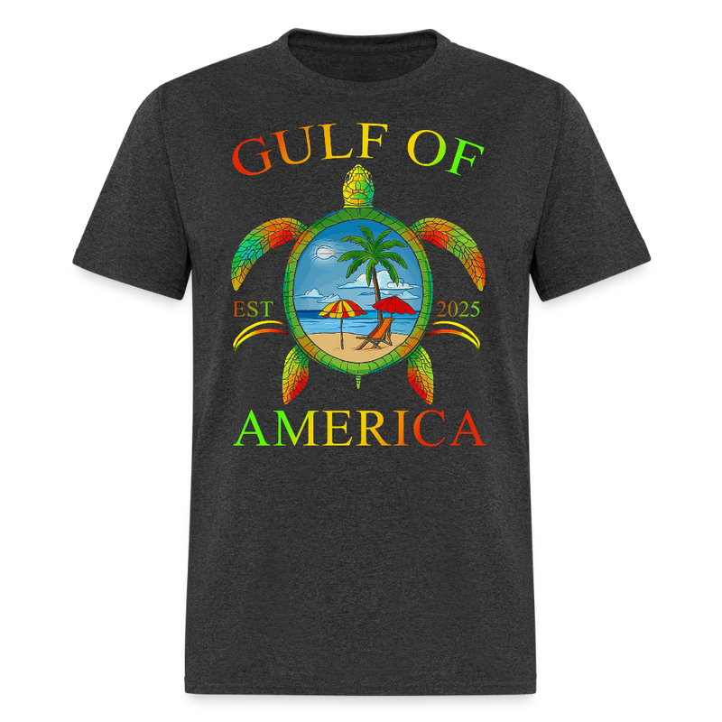 Gulf Of America Est 2025 Turtle T Shirt - heather black