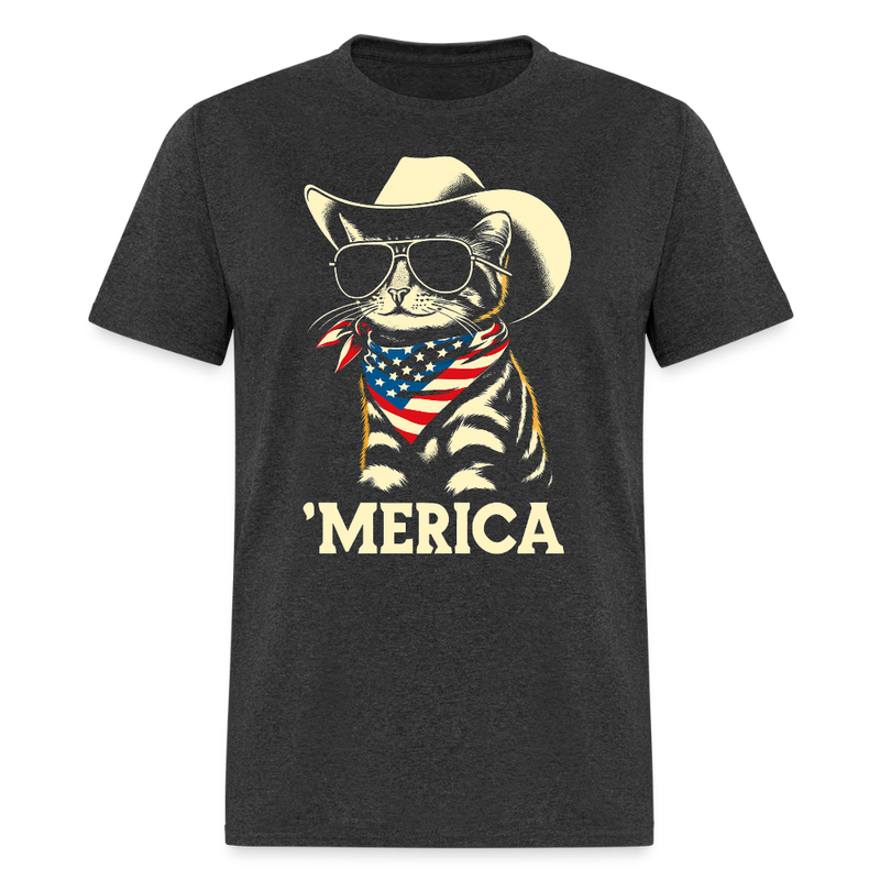 USA 'Merica Cat T Shirt - heather black