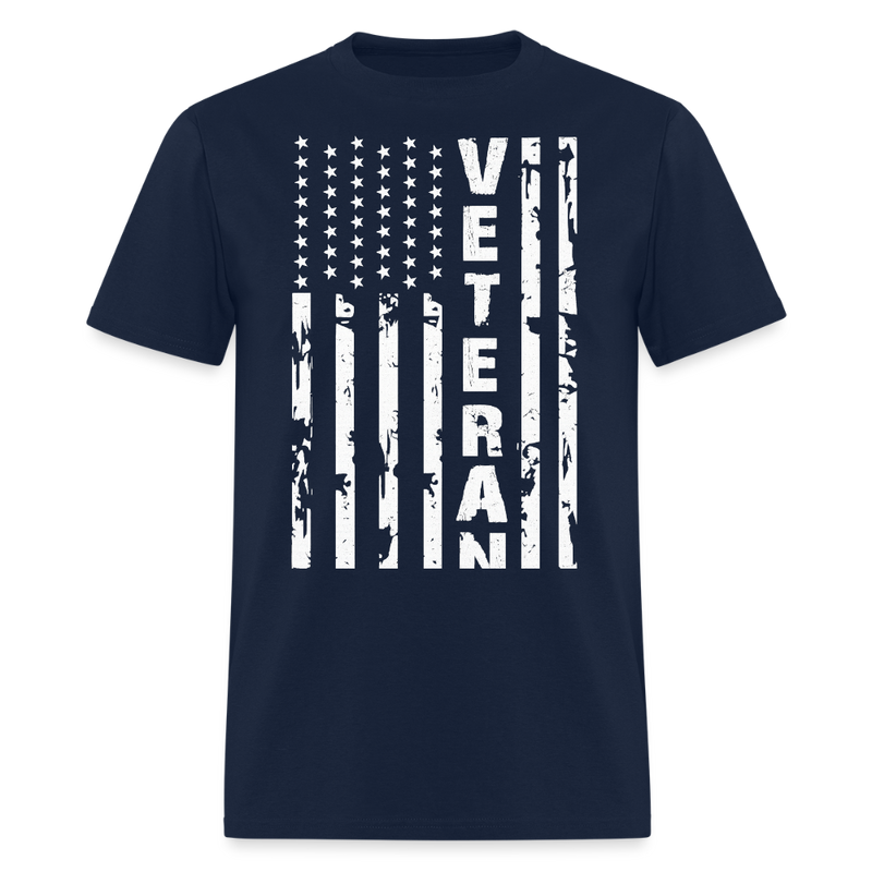 Veteran USA Flag T Shirt - navy