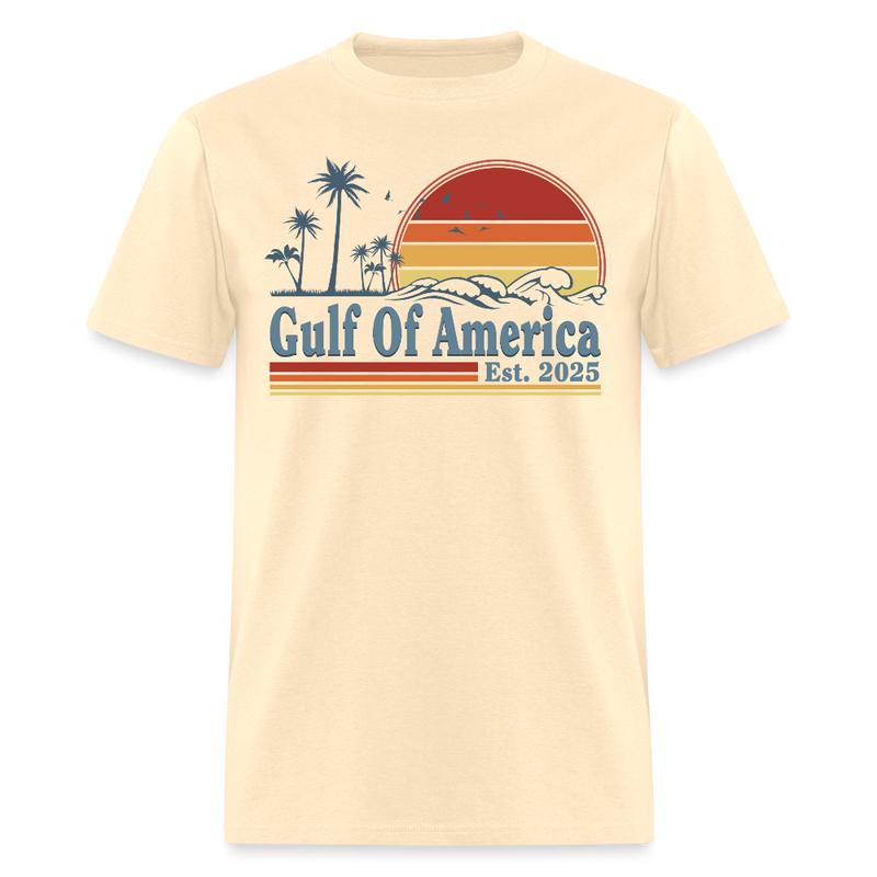 Gulf Of America Est 2025 Retro Vintage Beach T Shirt - natural