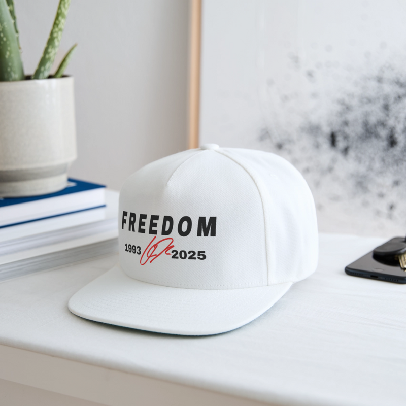 Freedom Charlie Kirk 1993-2025 Snapback Hat - white