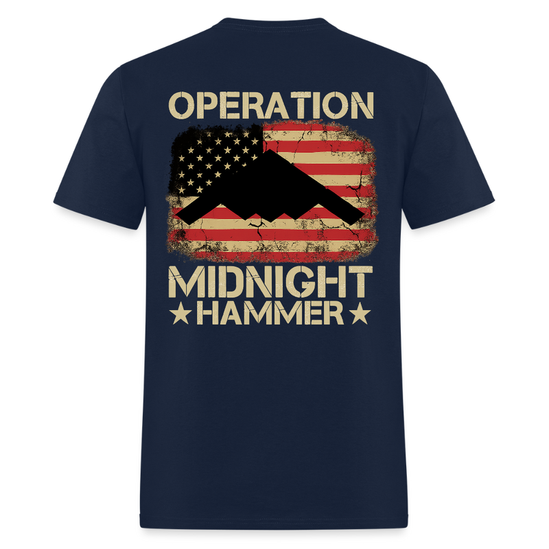 Operation Midnight Hammer B2 Stealth Bomber T Shirt - navy