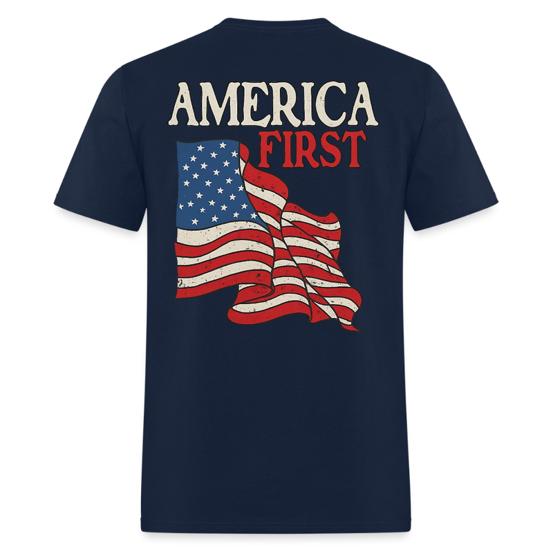 Vintage America First T Shirt - navy