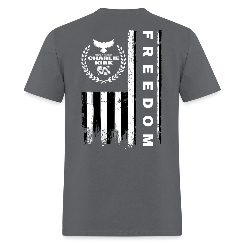 RIP Charlie Kirk Forever In Our Heart US Flag T Shirt - charcoal