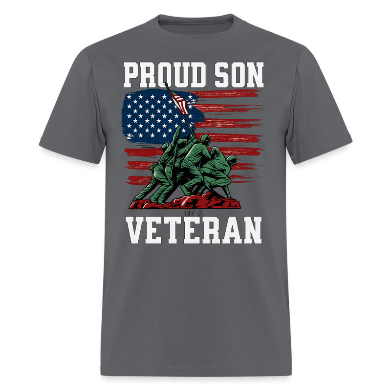 Proud Son of a Veteran T Shirt - charcoal