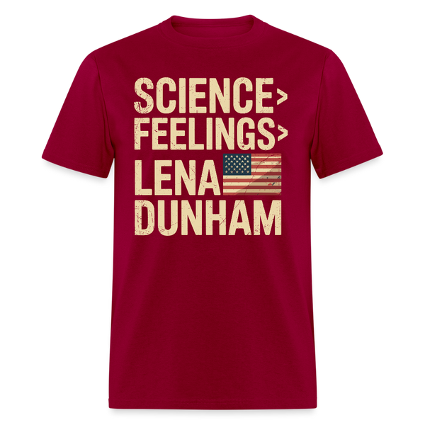 Science Feelings Lena Dunham T Shirt - dark red