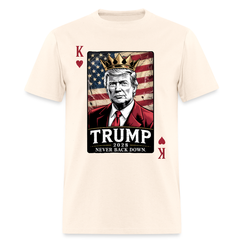 Trump 2028 Never Back Down T Shirt - natural