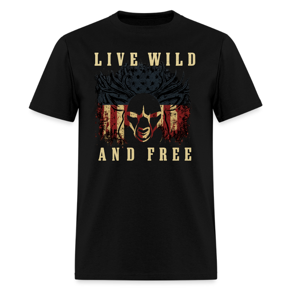 Live Wild and Free Hunting T Shirt - black