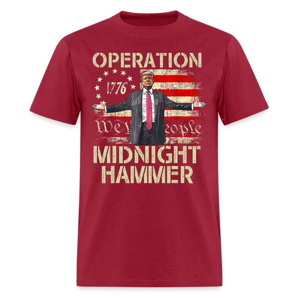 Trump Midnight Hammer 1776 We The People Front Print T Shirt - dark red