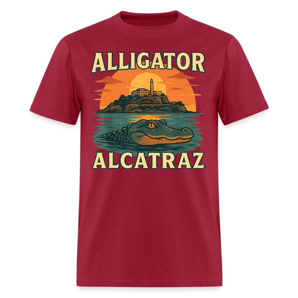 Alligator Alcatraz T Shirt - dark red