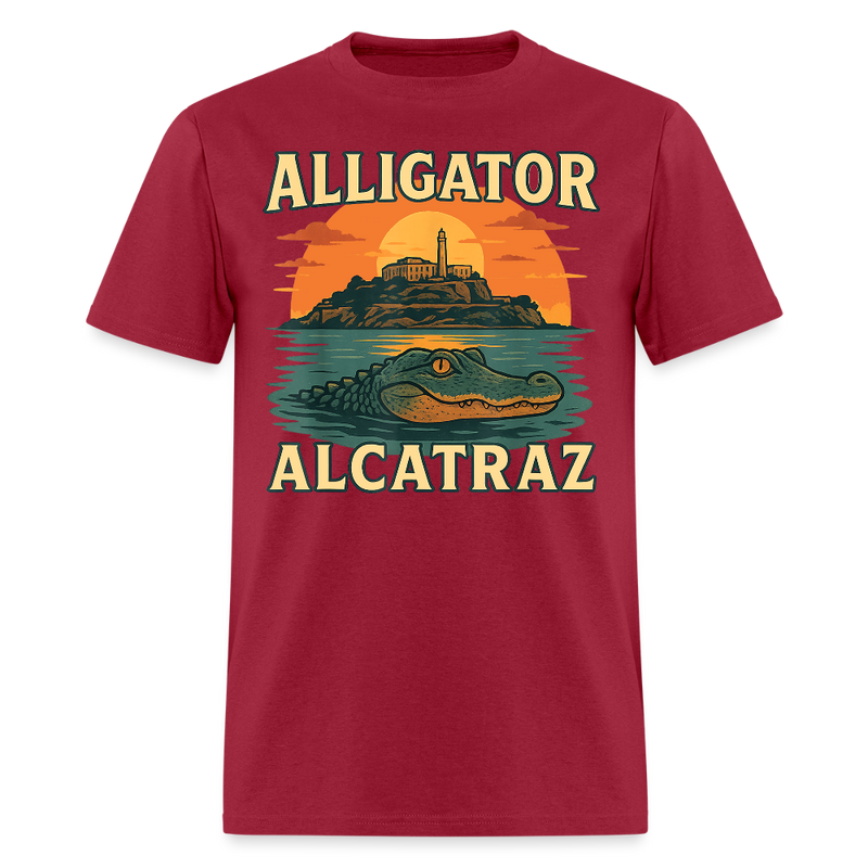 Alligator Alcatraz T Shirt - dark red