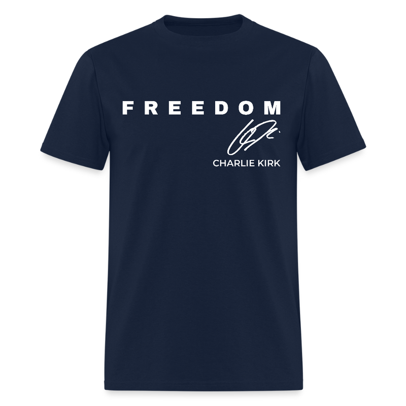 Freedom Charlie Red White and Blueberries US Flag T Shirt - navy