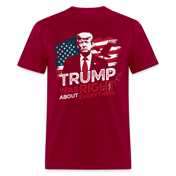 Trump Was Right About Everything T Shirt - 4 - dark red