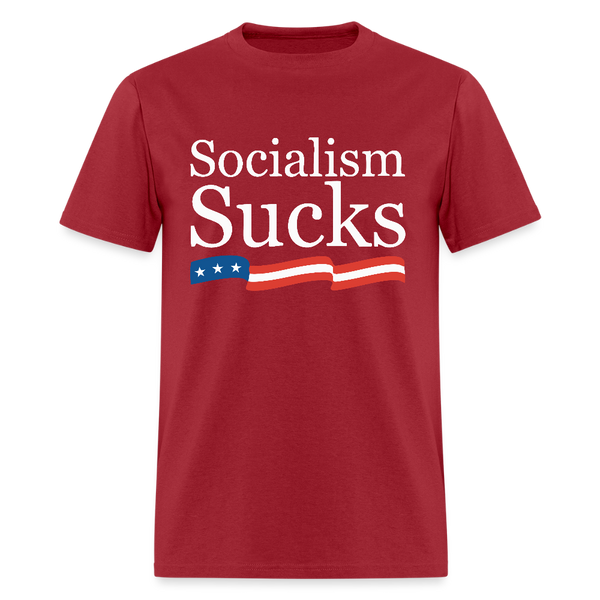 Socialism Sucks T Shirt - dark red
