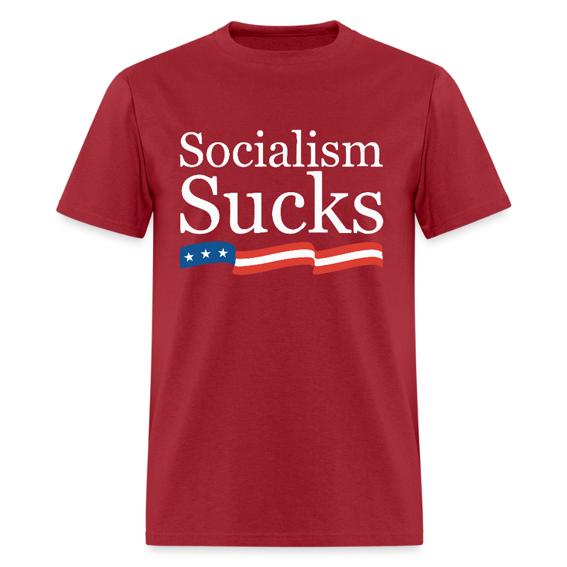 Socialism Sucks T Shirt - dark red