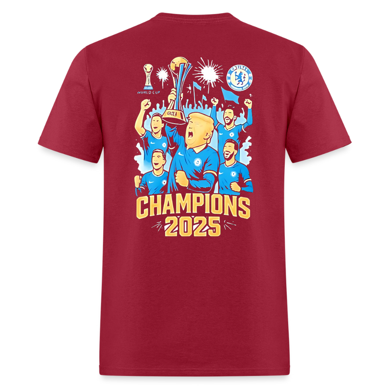 Trump and Chelsea Champions 2025 T Shirt - dark red