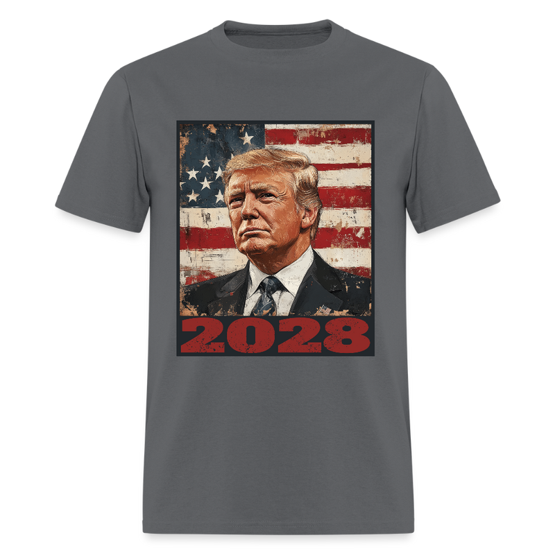 Trump 2028 48th President of America Vintage T Shirt - charcoal