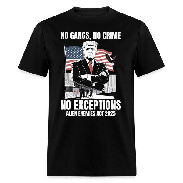 No Gangs No Crime No Exceptions T Shirt - black