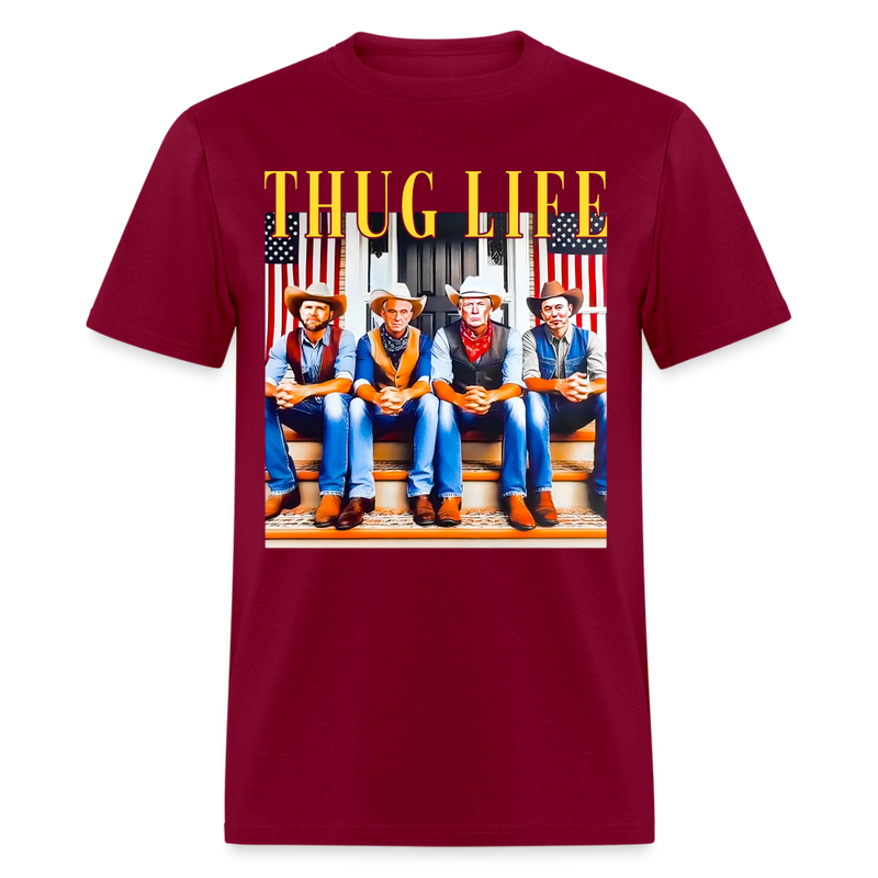 Thug Life Cowboy T-Shirt - burgundy