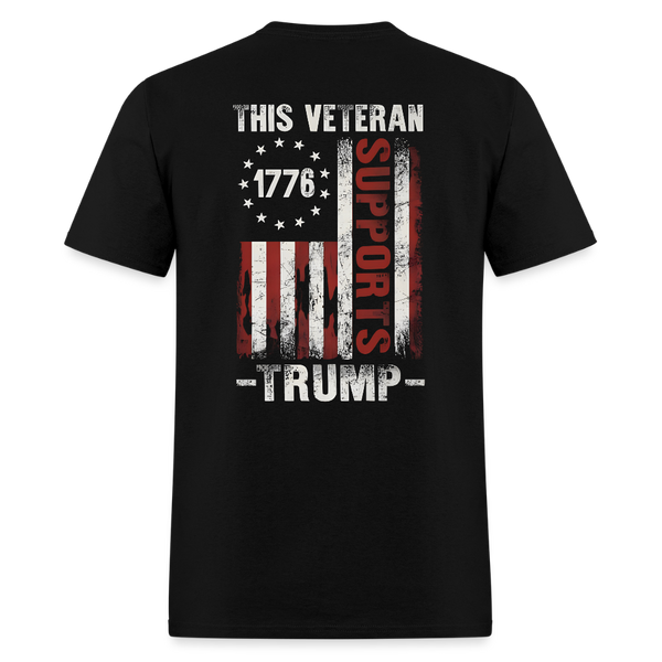This Veteran Supports Trump T Shirt - black