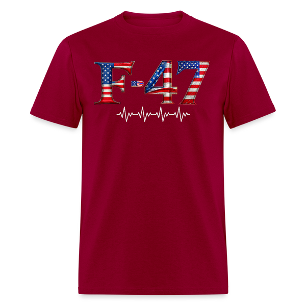 F-47 Heart Beat T Shirt - dark red