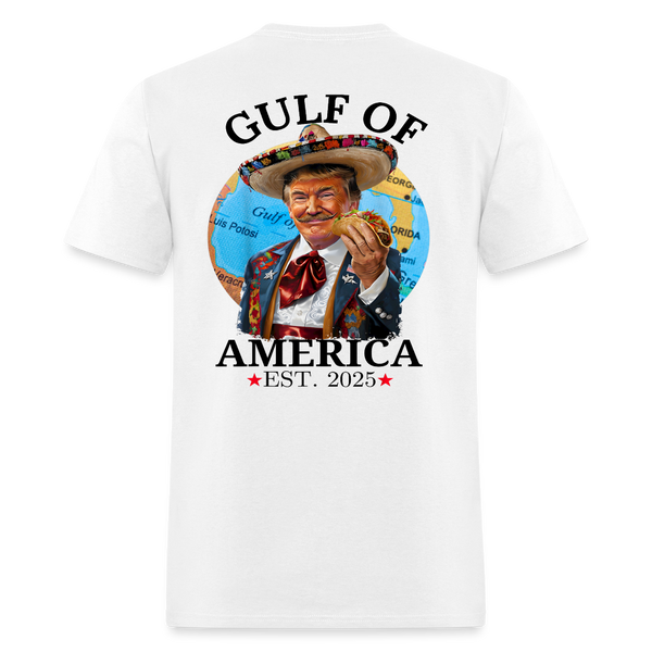 Gulf Of America Est. 2025 Trump Taco T Shirt - white