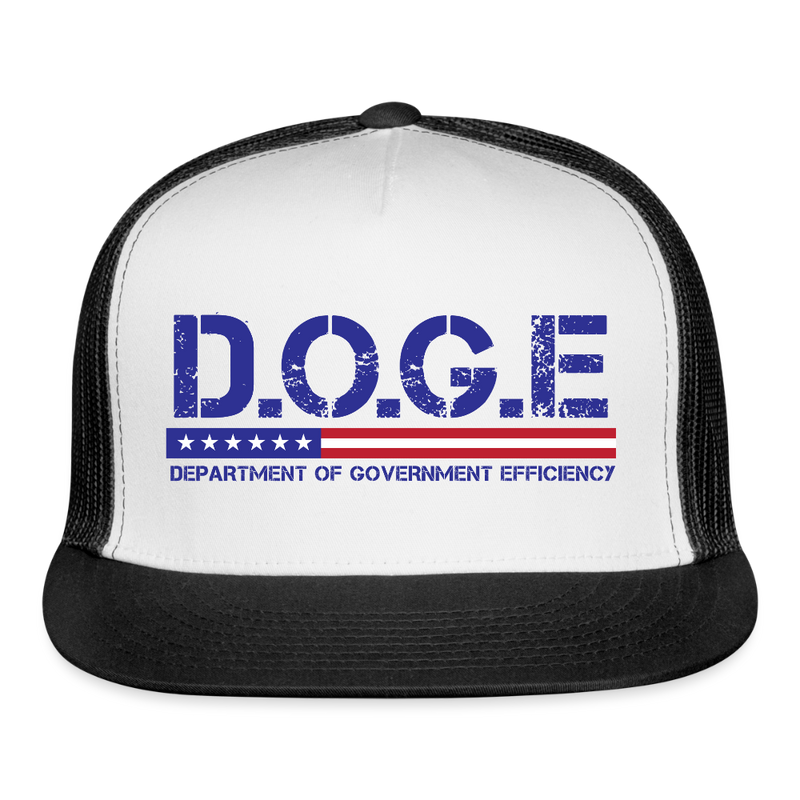 Department of Government Efficiency Trucker Hat - white/black