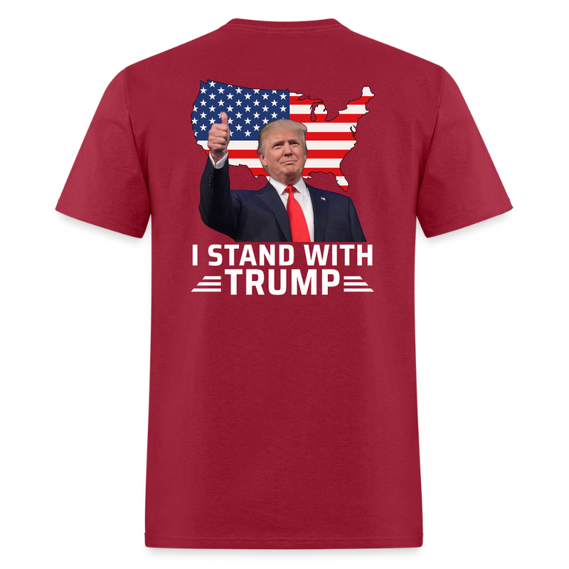 I Stand With Trump T Shirt - 2 - dark red