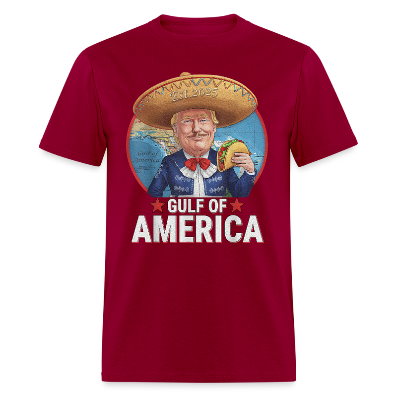 Gulf of America Funny Taco T Shirt - 3 - dark red